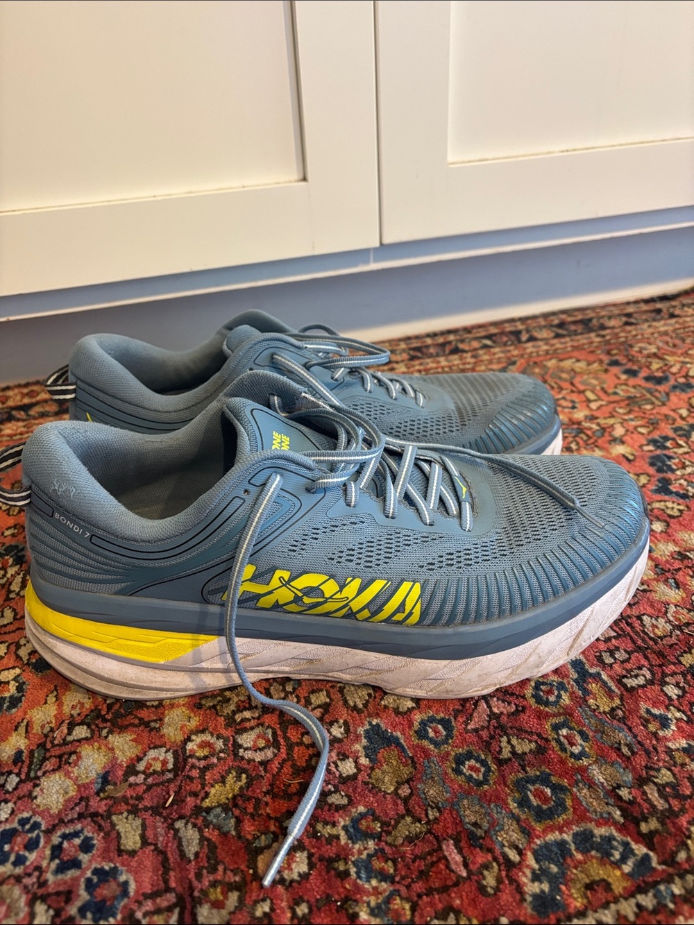 Men's Blue and Yellow Running Hokas Shoes